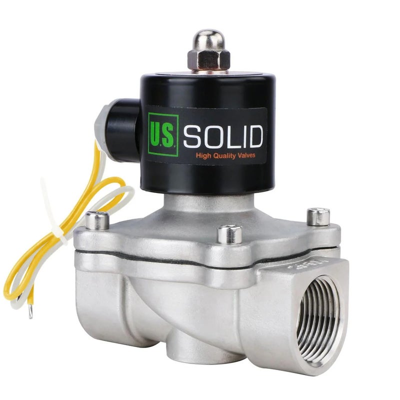 U.S. Solid 1 inch Stainless Steel Electric Solenoid Valve 110VAC Normally Closed Air Water - Image 1